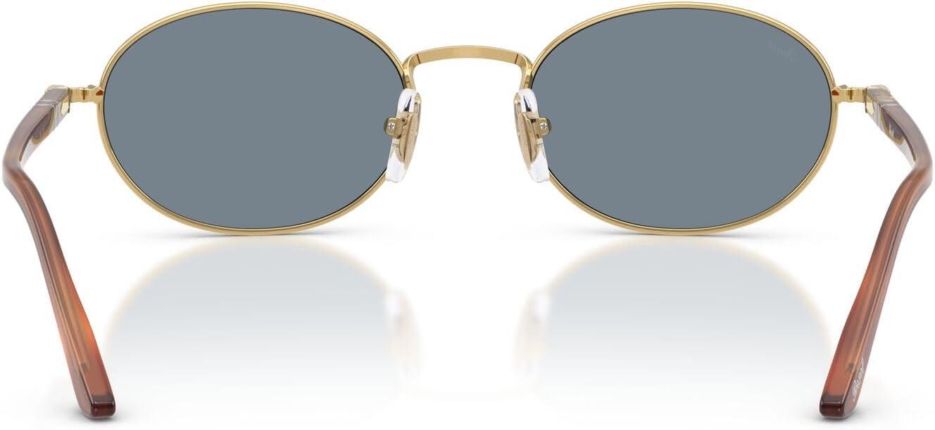 imagePersol PO1018S Ida Oval Sunglasses GoldLight Blue 55 mm