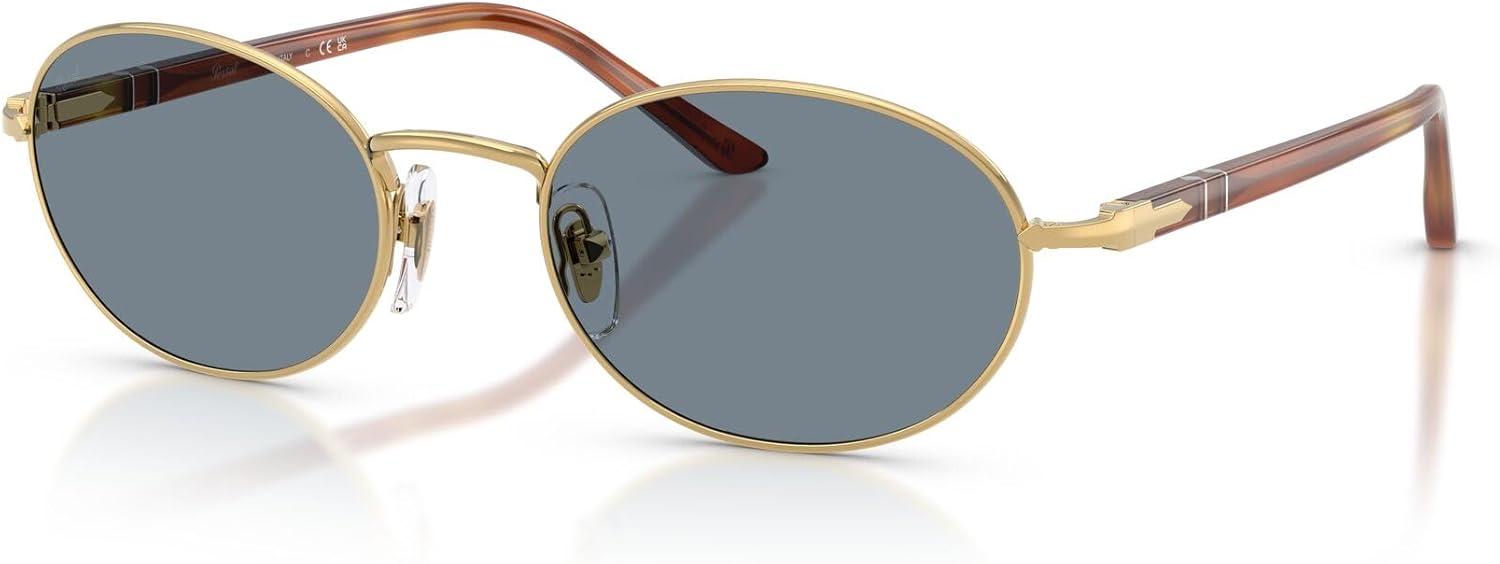 imagePersol PO1018S Ida Oval Sunglasses GoldLight Blue 55 mm