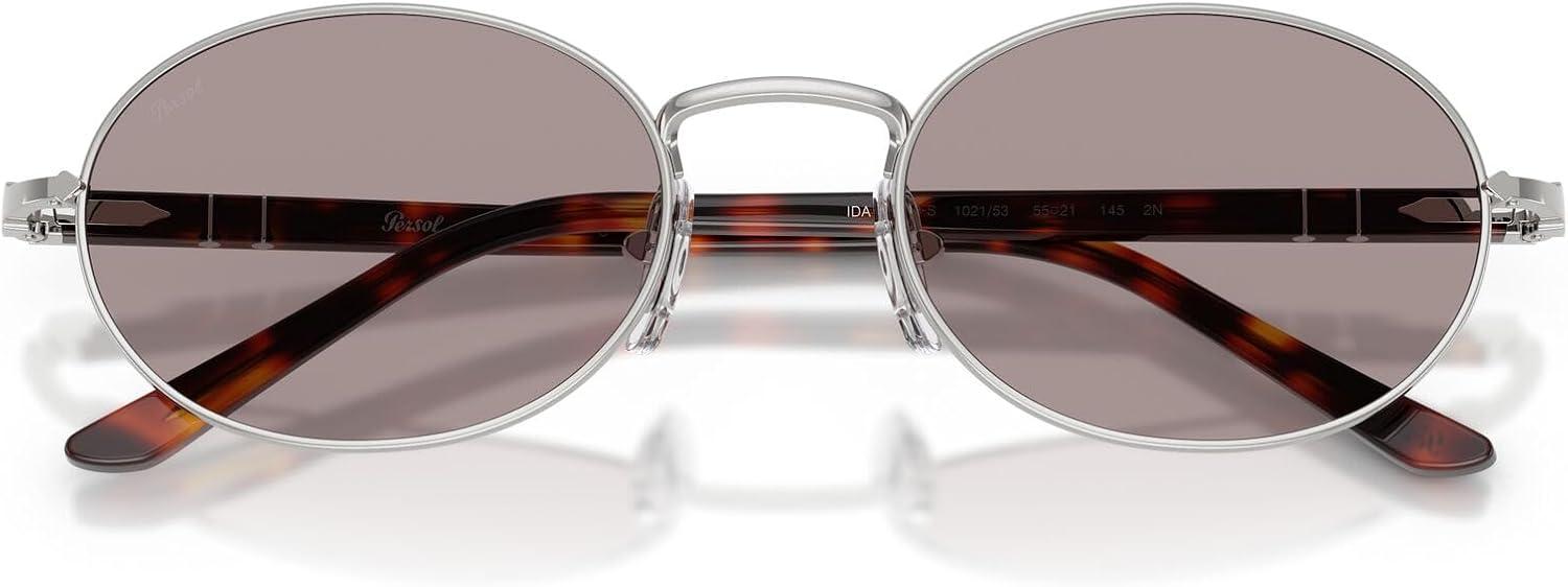 imagePersol PO1018S Ida Oval Sunglasses SilverViolet 52 mm