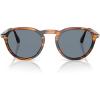 imagePersol Womens Po3383s SunglassesStriped Black and BrownLight Blue