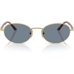 imagePersol PO1018S Ida Oval Sunglasses GoldLight Blue 55 mm