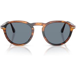 imagePersol Womens Po3383s SunglassesStriped Black and BrownLight Blue