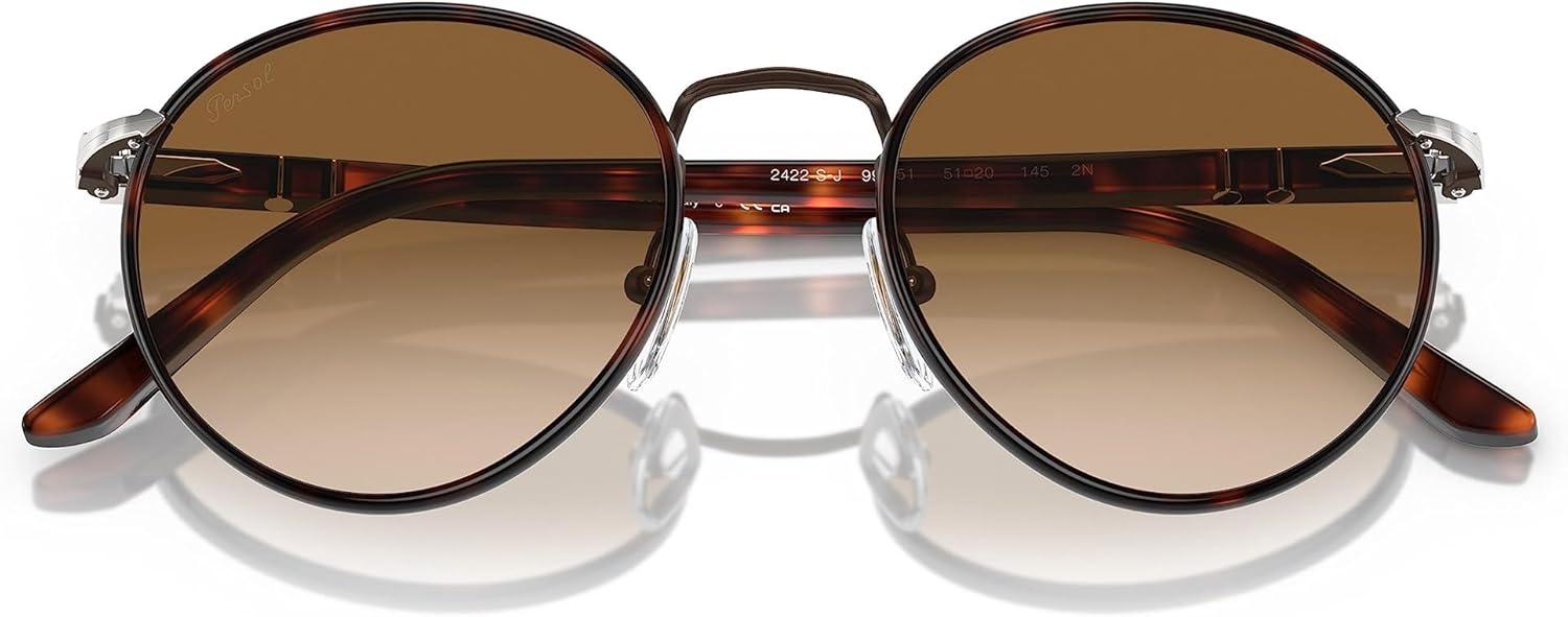 imagePersol PO2422SJ Round SunglassesMatte BrownBrown Gradient