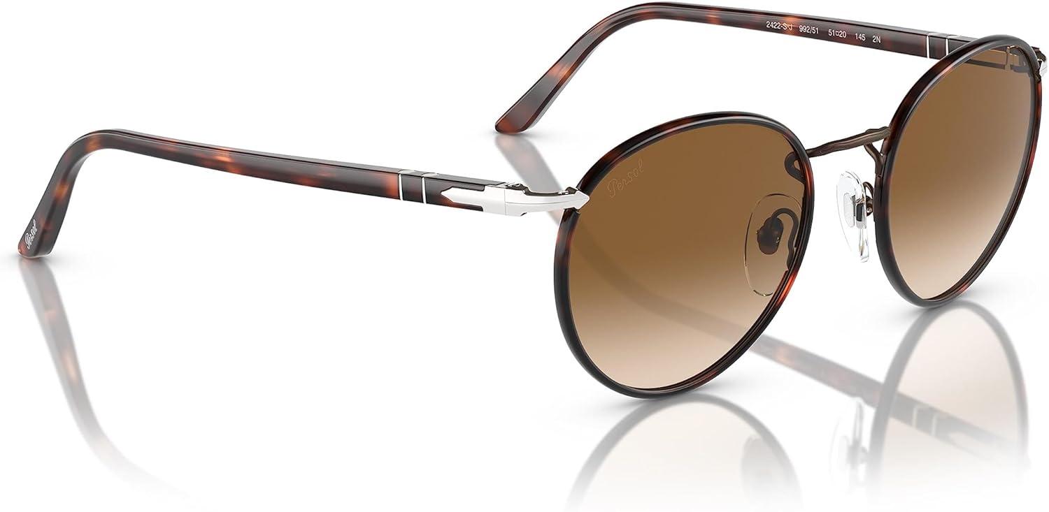 imagePersol PO2422SJ Round SunglassesMatte BrownBrown Gradient