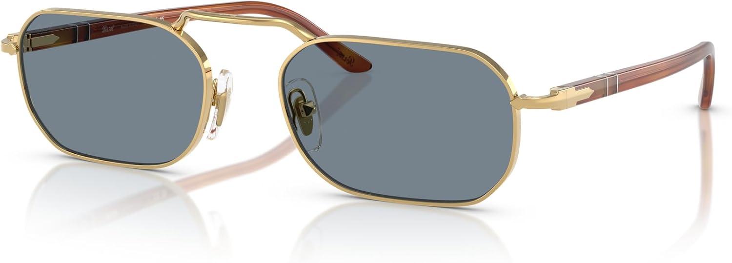 imagePersol Po1020s Rectangular SunglassesGoldLight Blue