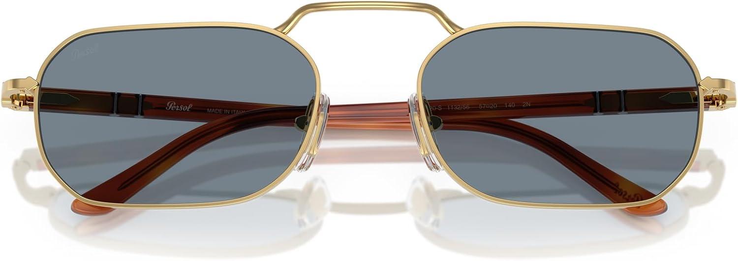 imagePersol Po1020s Rectangular SunglassesGoldLight Blue