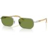 imagePersol Po1020s Rectangular SunglassesSilverGreen Light