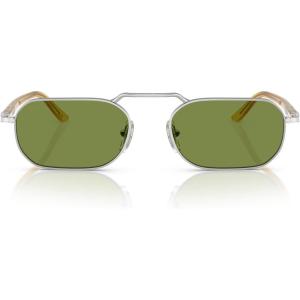 imagePersol Po1020s Rectangular SunglassesSilverGreen Light