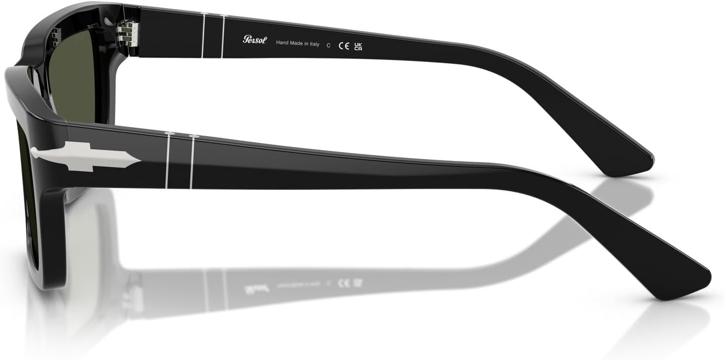 imagePersol Mens Po3363s Rectangular SunglassesBlackGreen