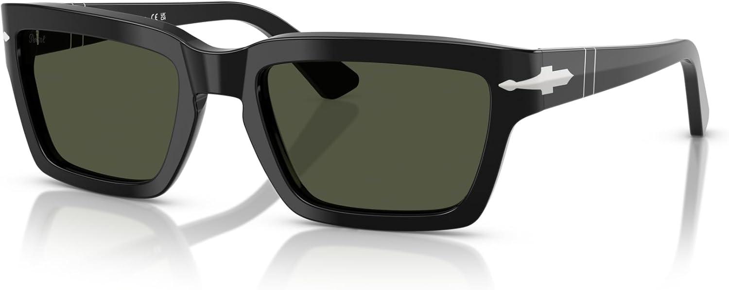 imagePersol Mens Po3363s Rectangular SunglassesBlackGreen