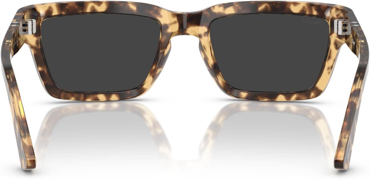 imagePersol Mens Po3363s Rectangular SunglassesBrown Beige TortoisePolarized Black