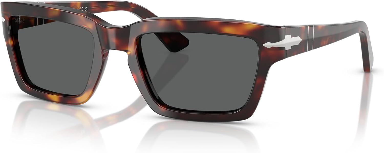 imagePersol Mens Po3363s Rectangular SunglassesHavanaDark Grey