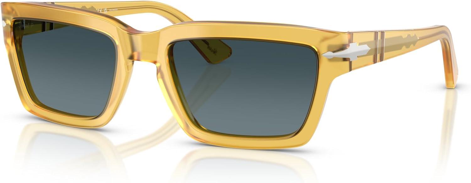 imagePersol Mens Po3363s Rectangular SunglassesMieleLight Blue Gradient Dark Blue