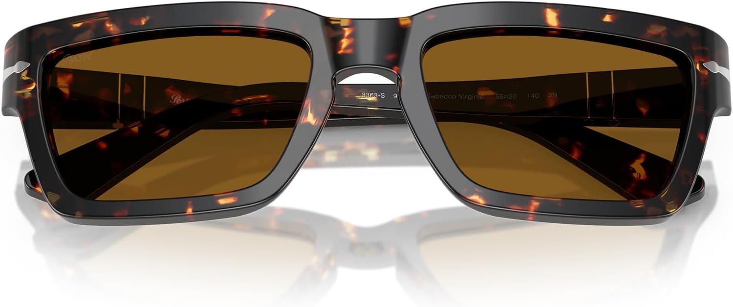 imagePersol Mens Po3363s Rectangular SunglassesTabacco VirginiaBrown