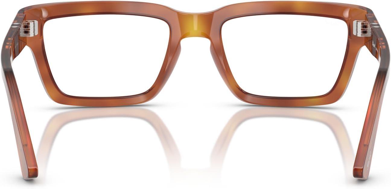 imagePersol Mens Po3363s Rectangular SunglassesTerra Di SienaTransition Clear to Green