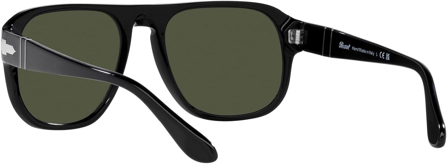 imagePersol Unisex Po3310s Aviator SunglassesBlackGreen