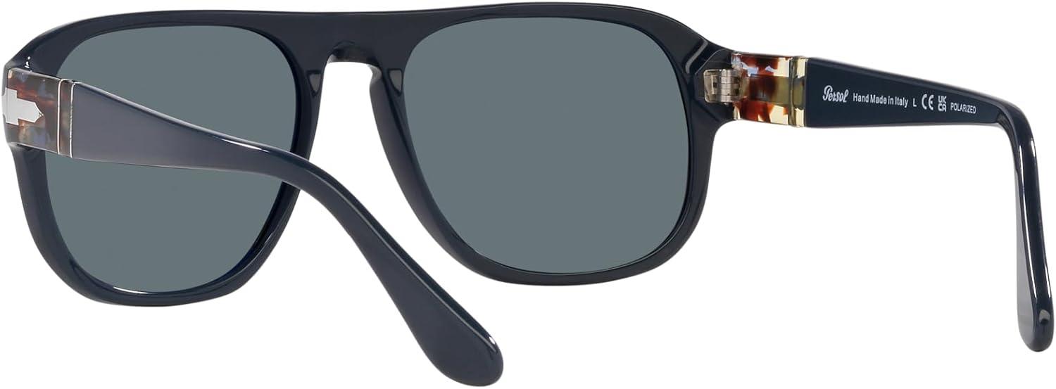 imagePersol Unisex Po3310s Aviator SunglassesDusty BlueDark Blue Polarized