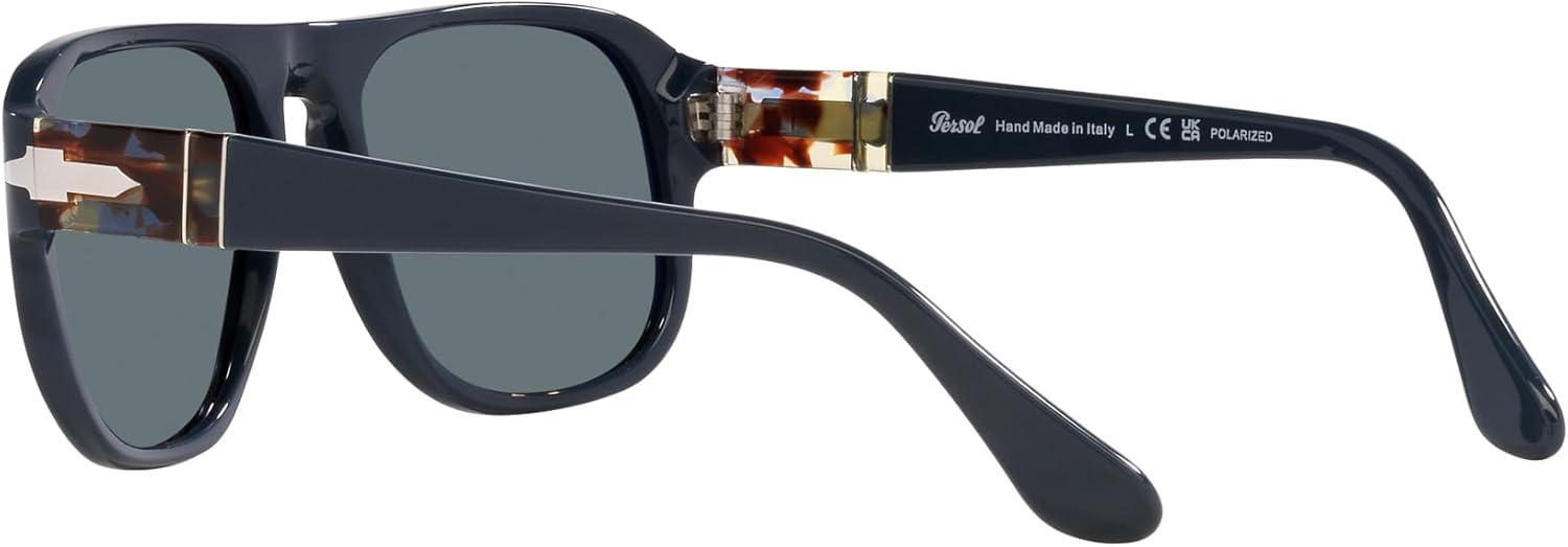 imagePersol Unisex Po3310s Aviator SunglassesDusty BlueDark Blue Polarized