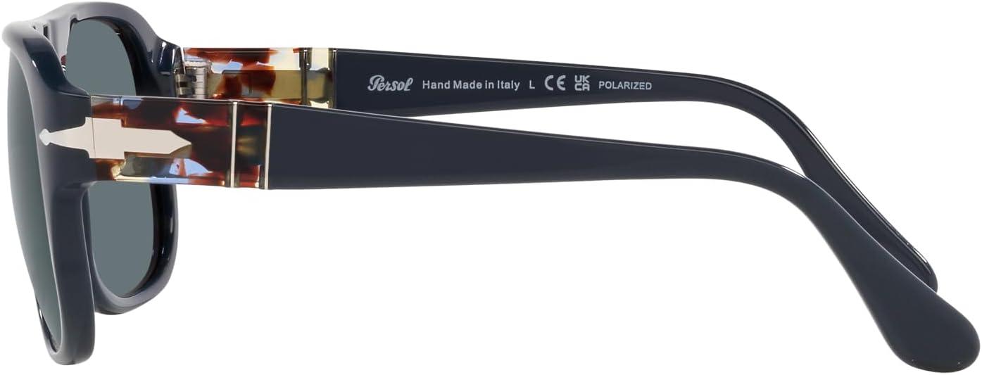 imagePersol Unisex Po3310s Aviator SunglassesDusty BlueDark Blue Polarized