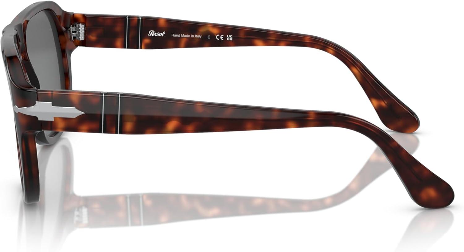 imagePersol Unisex Po3310s Aviator SunglassesHavanaBlack