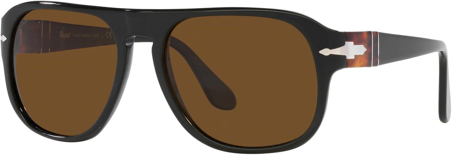 imagePersol Unisex Po3310s Aviator SunglassesMatte Dark GreenPolarized Brown