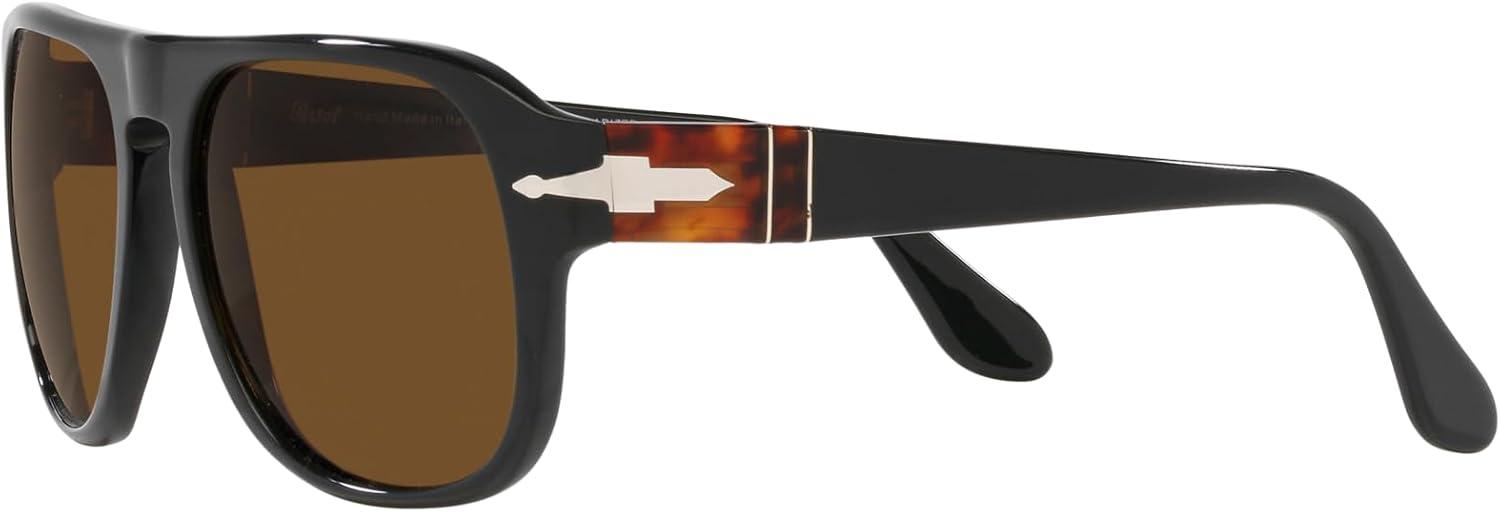 imagePersol Unisex Po3310s Aviator SunglassesMatte Dark GreenPolarized Brown