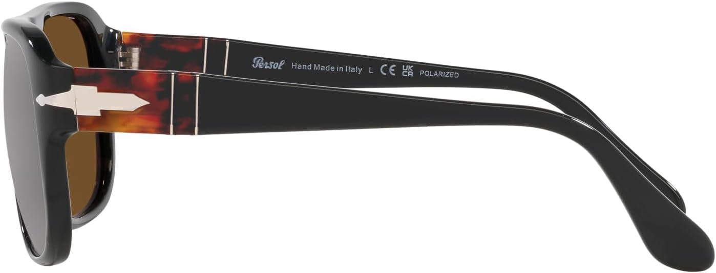 imagePersol Unisex Po3310s Aviator SunglassesMatte Dark GreenPolarized Brown