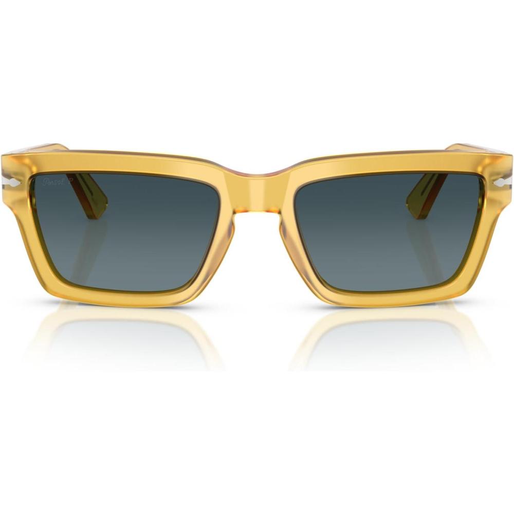 imagePersol Mens Po3363s Rectangular SunglassesMieleLight Blue Gradient Dark Blue