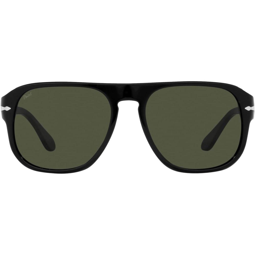 imagePersol Unisex Po3310s Aviator SunglassesBlackGreen