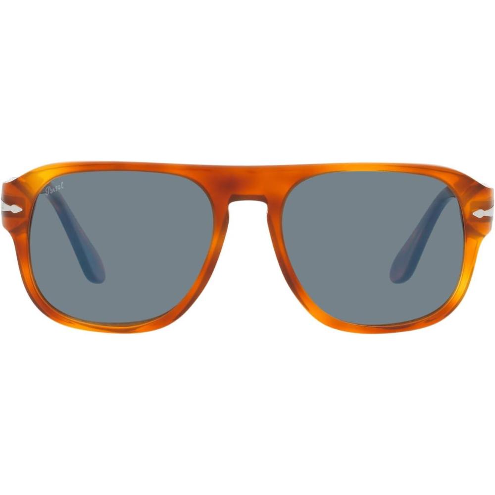 imagePersol Unisex Po3310s Aviator SunglassesTerra Di SienaLight Blue