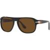 imagePersol Unisex Po3310s Aviator SunglassesMatte Dark GreenPolarized Brown