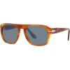 imagePersol Unisex Po3310s Aviator SunglassesTerra Di SienaLight Blue