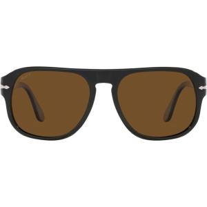 imagePersol Unisex Po3310s Aviator SunglassesMatte Dark GreenPolarized Brown
