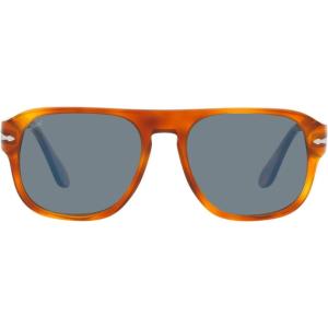 imagePersol Unisex Po3310s Aviator SunglassesTerra Di SienaLight Blue