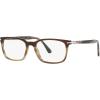 imagePersol womens Po3189v Rectangular Prescription Eyewear FramesStriped BrownGreyBeigeDemo Lens