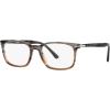 imagePersol womens Po3189v Rectangular Prescription Eyewear FramesStriped GreyGradient BrownDemo Lens