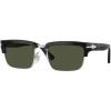 imagePersol womens Po3354s Rectangular SunglassesBlackSilverGreen