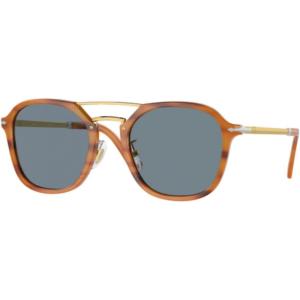 imagePersol Po3352s Square SunglassesStriped BrownLight Blue