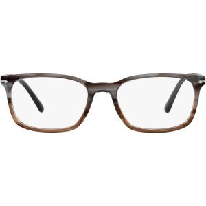 imagePersol womens Po3189v Rectangular Prescription Eyewear FramesStriped GreyGradient BrownDemo Lens