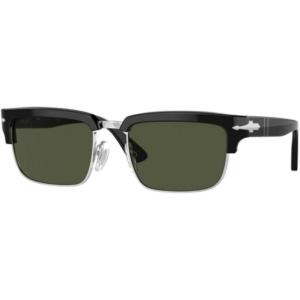 imagePersol womens Po3354s Rectangular SunglassesBlackSilverGreen