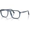 imagePersol Unisex Po3359v Jacques Square Prescription Eyewear FramesTransparent Blue DenimDemo Lens