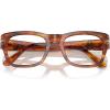 imagePersol womens Po3297v Rectangular Prescription Eyewear FramesStriped BrownDemo Lens