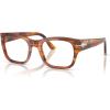 imagePersol womens Po3297v Rectangular Prescription Eyewear FramesStriped BrownDemo Lens