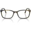 imagePersol Po3189v Rectangular Prescription Eyewear FramesStriped Black and OliveDemo Lens