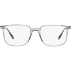 imagePersol Mens PO3275V Rectangular Prescription Eyewear FramesTransparent GreyDemo Lens