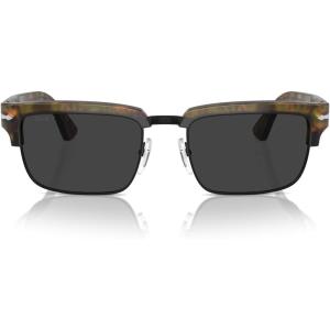 imagePersol Unisex Po3354s Rectangular SunglassesCaffePolarized Black
