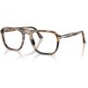 image:imagePersol Unisex Po3359v Jacques Square Prescription Eyewear FramesStriped Black  Transparent GreyishDemo Lens