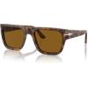 image:imagePersol Unisex Sunglasses Black Frame Green Lenses 57MMBrownBrown Havana