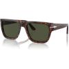 image:imagePersol Unisex Sunglasses Black Frame Green Lenses 57MMHavanaPolarized Brown