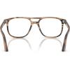 image:imagePersol mens Po3329v Greta Aviator Prescription Eyewear FramesStriped Black and Greige Demo Lens